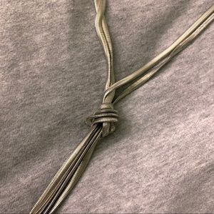 silver tone snake chain bolo style necklace